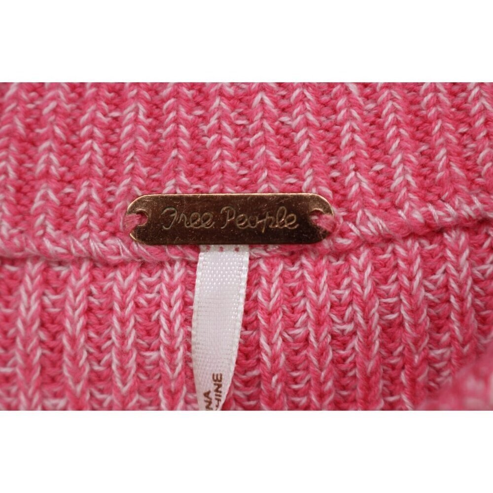 Free People Pink & White Long Puff Sleeve Sweater-Size S/P-Nice Boxy-BOHO - Picture 6 of 12